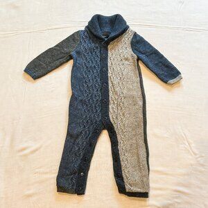 BabyGap Baby/Toddler Boys Blue and Gray Sweater Jumpsuit